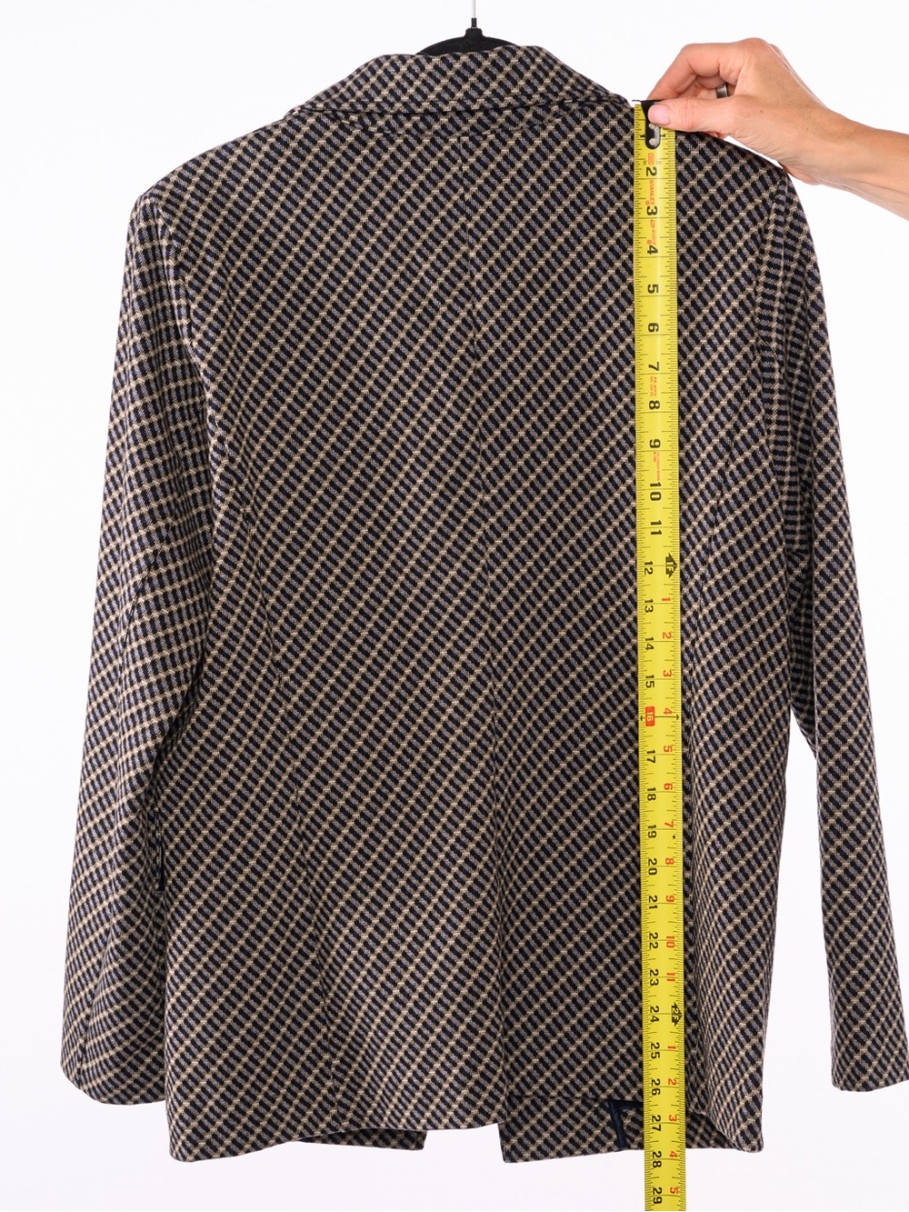 Liverpool Double-Breasted Plaid Blazer in Black and Tan - Picture 6 of 6